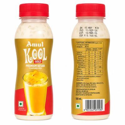 AMUL KOOL GOLD PREMIUM KESAR FLAVOURED MILK - 180ml